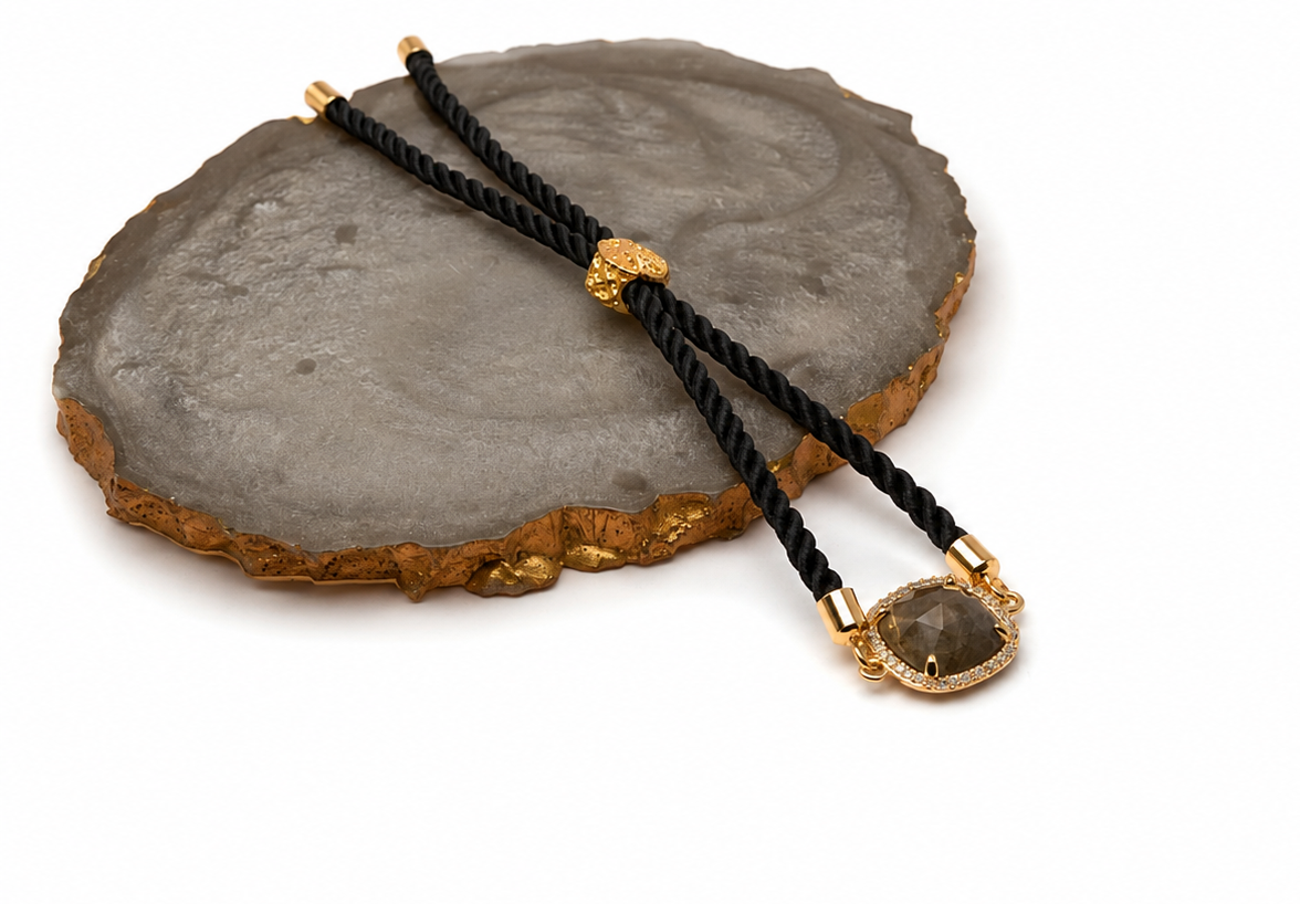 Square Black Chord Bracelet