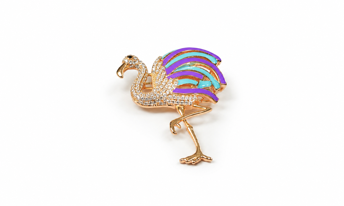 Elegant Flamingo Shaped Decorative Brooch Pin