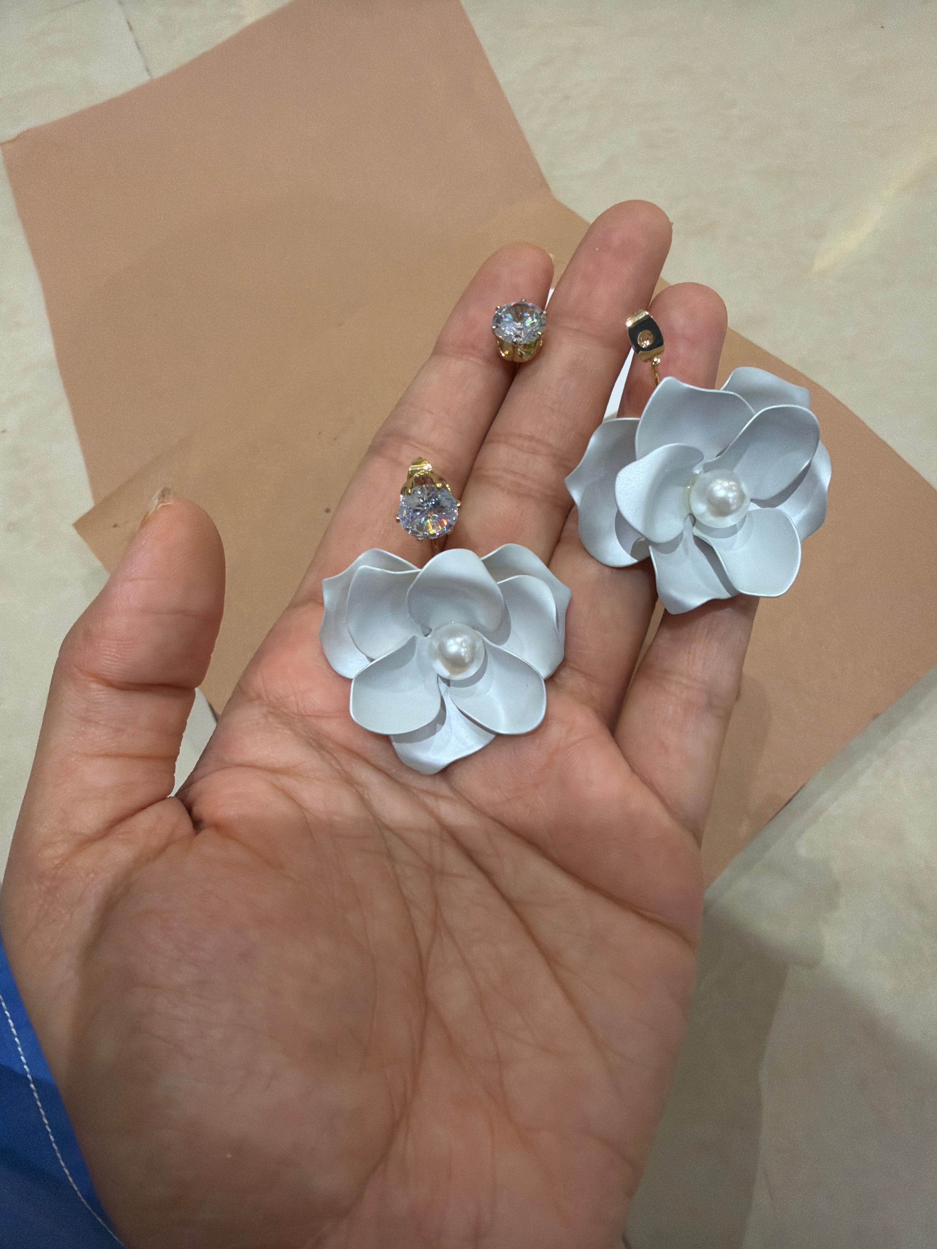 Moon flower pastel blue