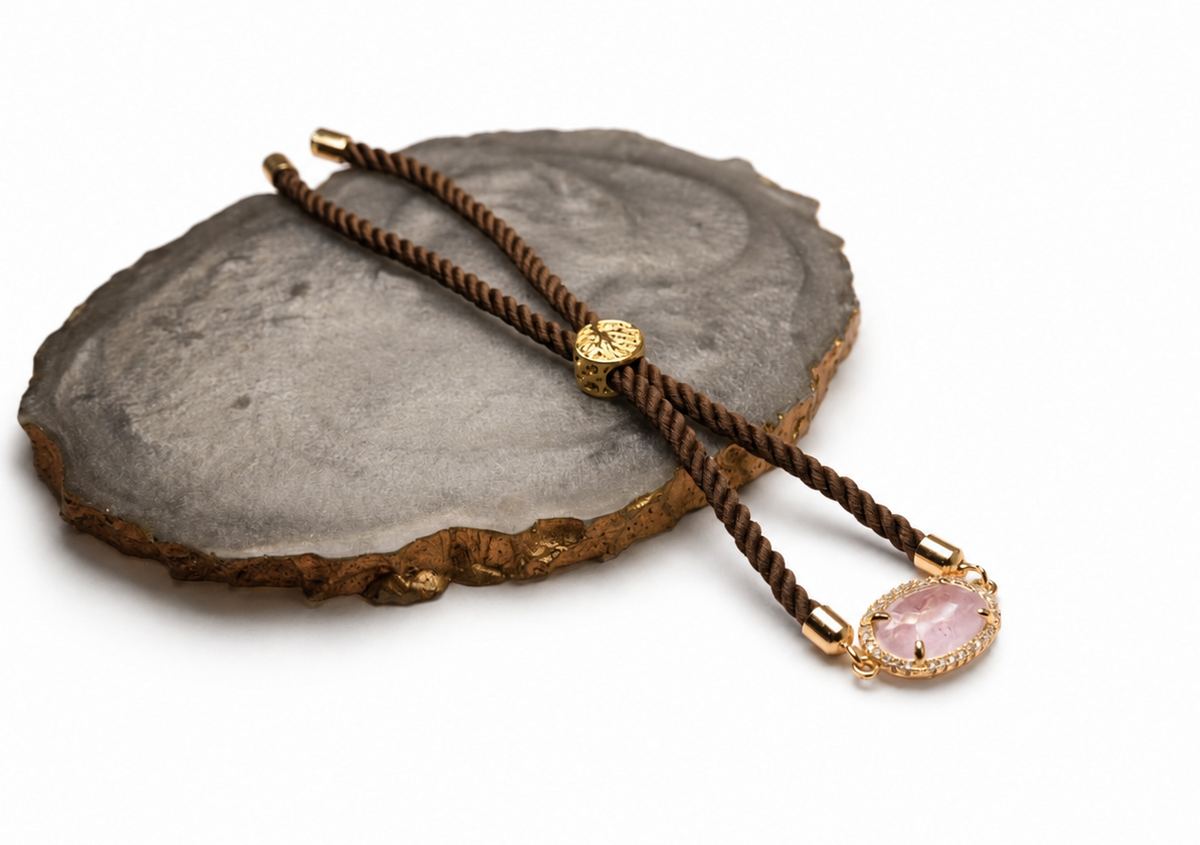 Oval Brown Chord Bracelet