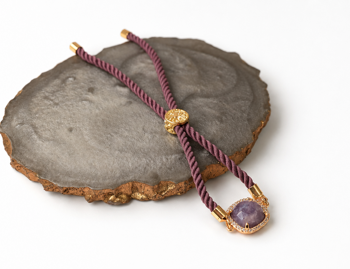 Square Purple Chord Bracelet