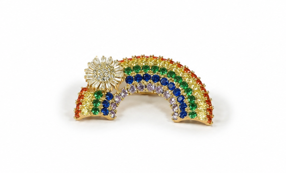 Decorative Rainbow Shaped Fashion Brooch Accessory