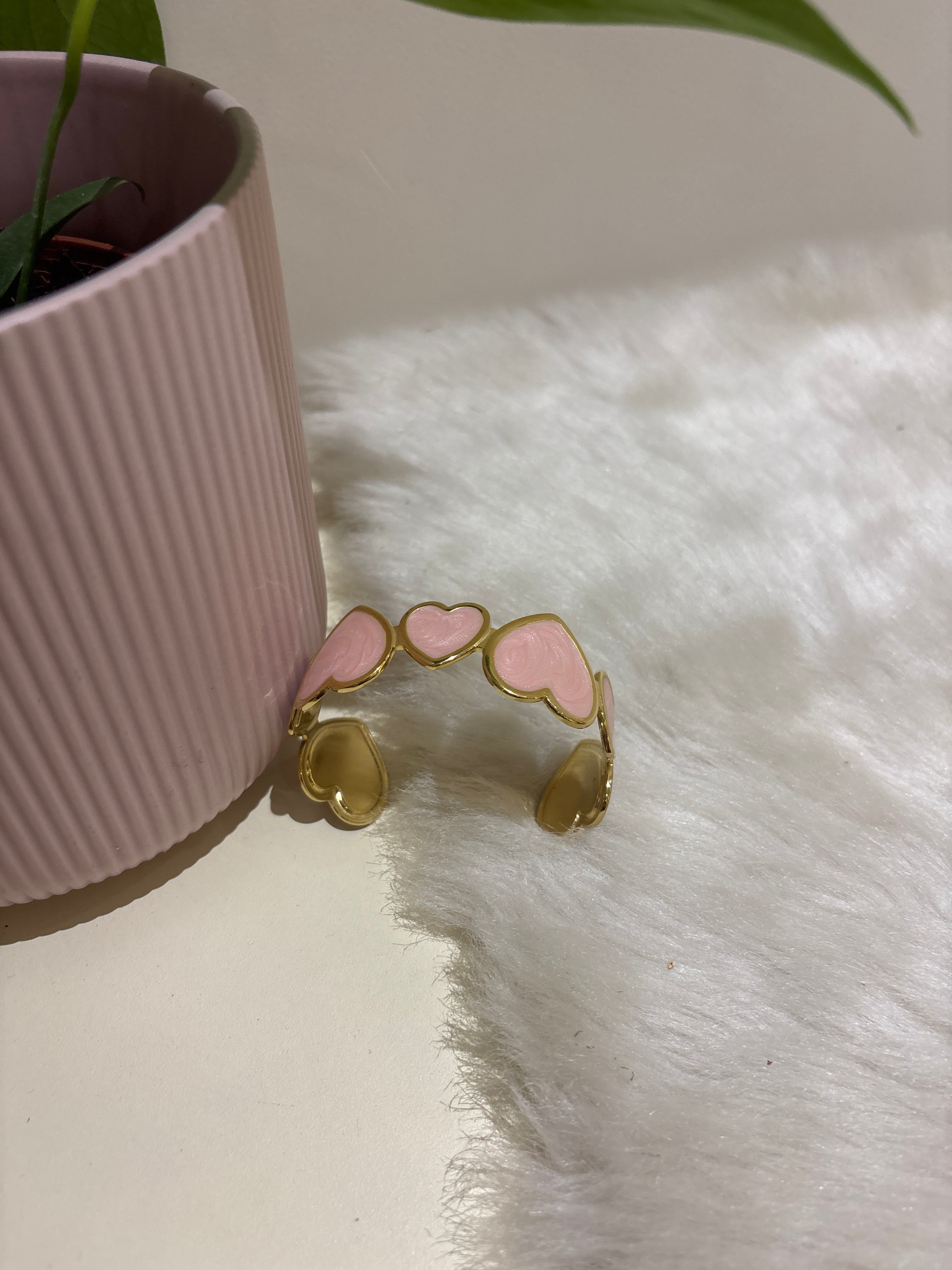Big heart Shaped blush Cuff