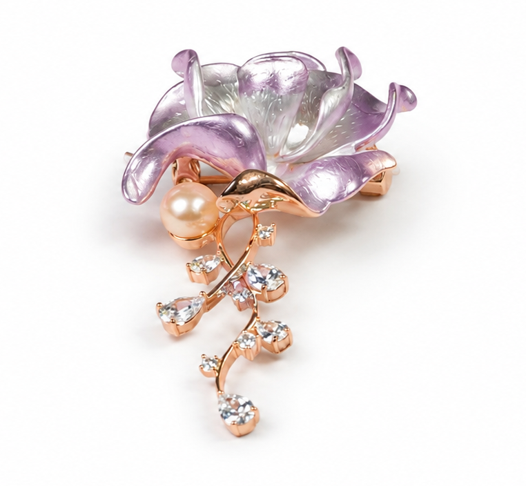Elegant Floral Design Decorative Brooch Pin