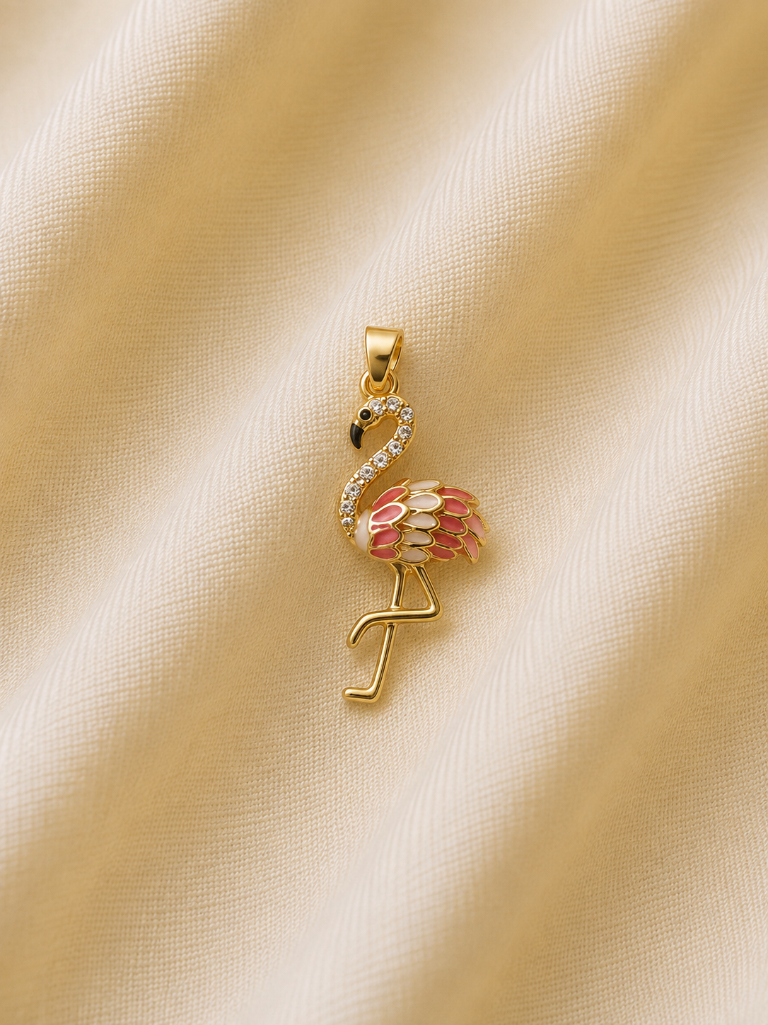 Orange Gold Flamingo Charm