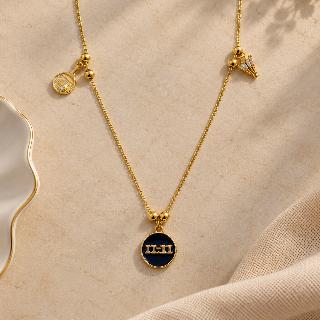 Midnight Charm Gold Necklace