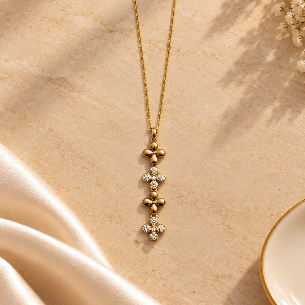 Crystal Bloom Drop Necklace