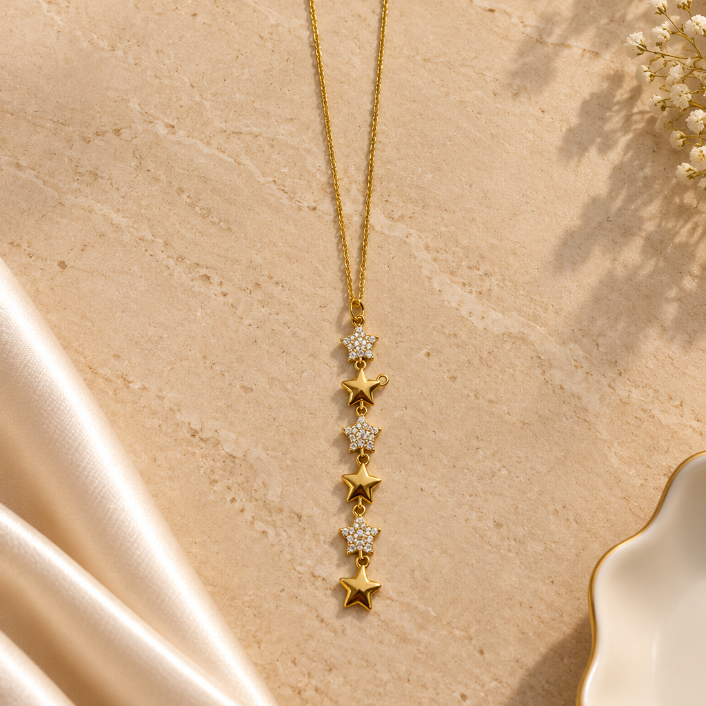 Celestial Star Drop Necklace