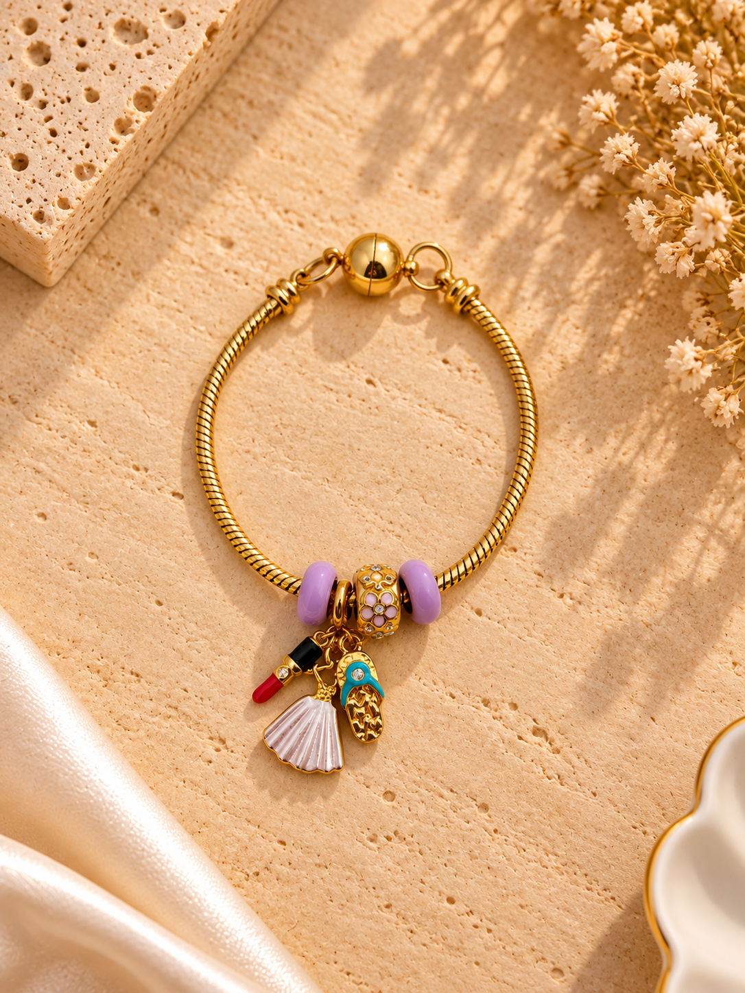 Lavender Luxe Charm Bracelet