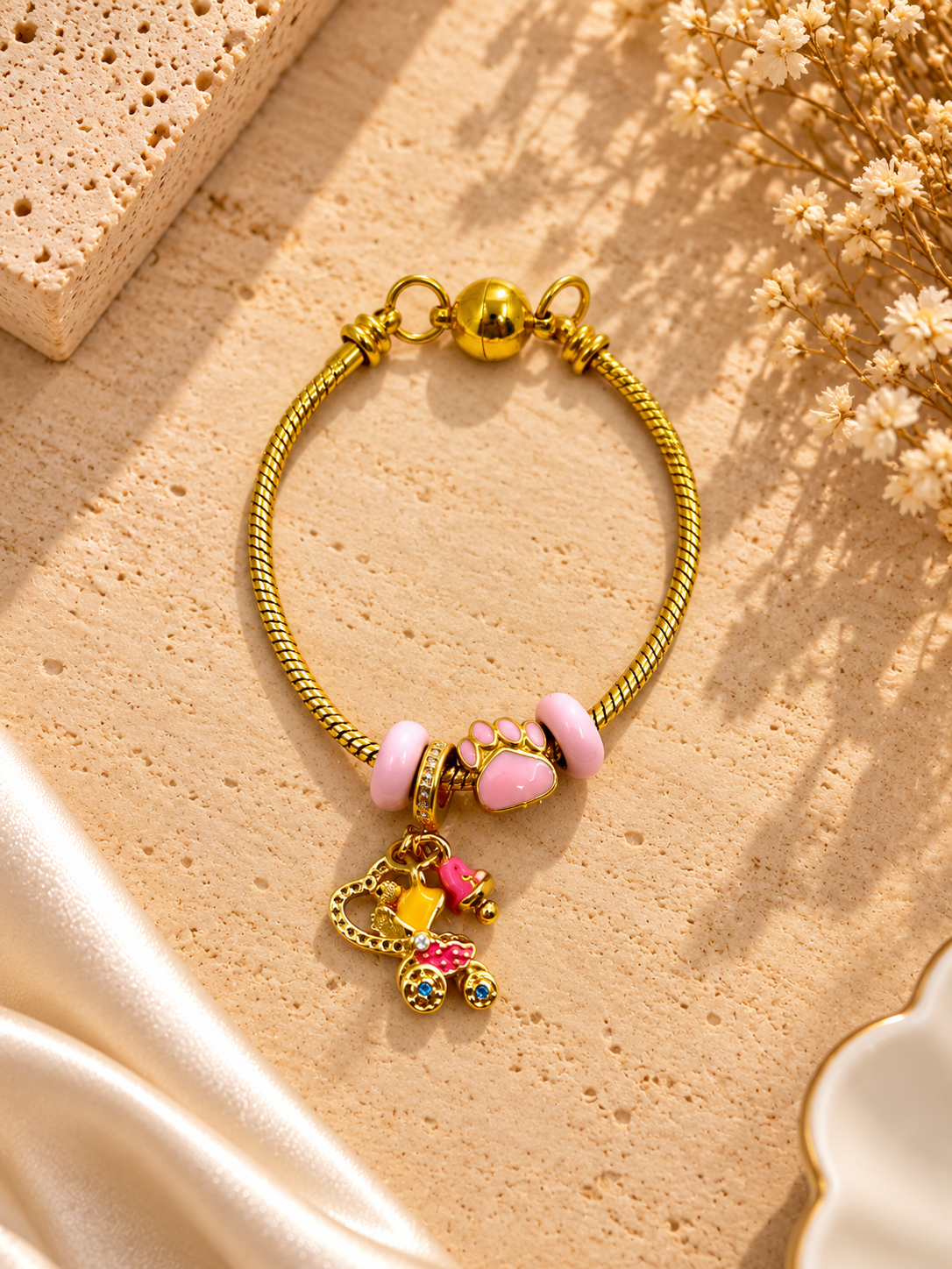 Pink Whimsy Charm Bracelet