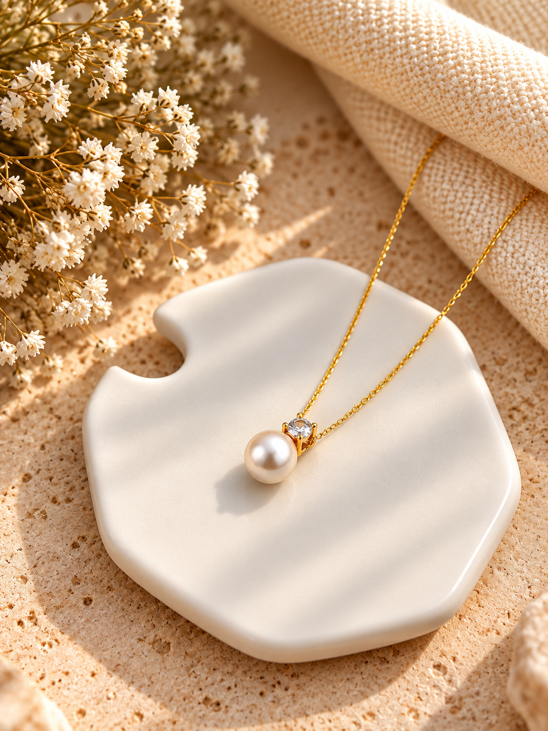 Pearl Éclat Solitaire Pendant Necklace