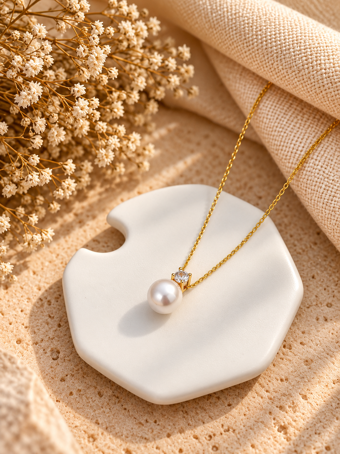 Lumi Pearl Solitaire Pendant Necklace