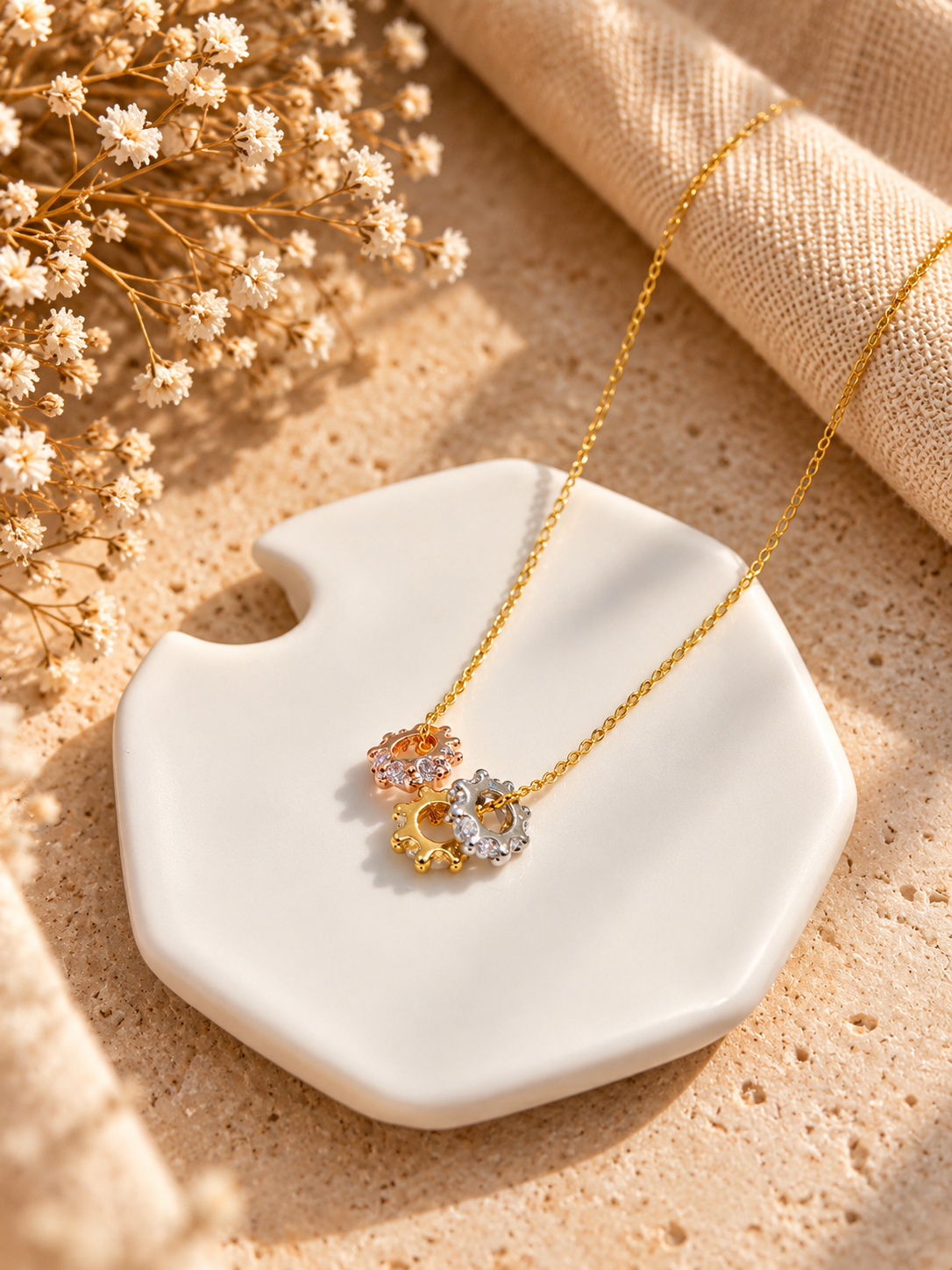 Trinity Glow Charm Necklace