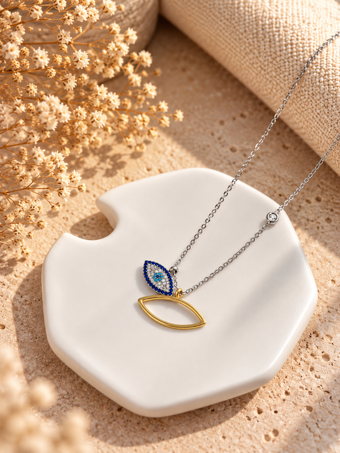 Mystic Duo Evil Eye Necklace