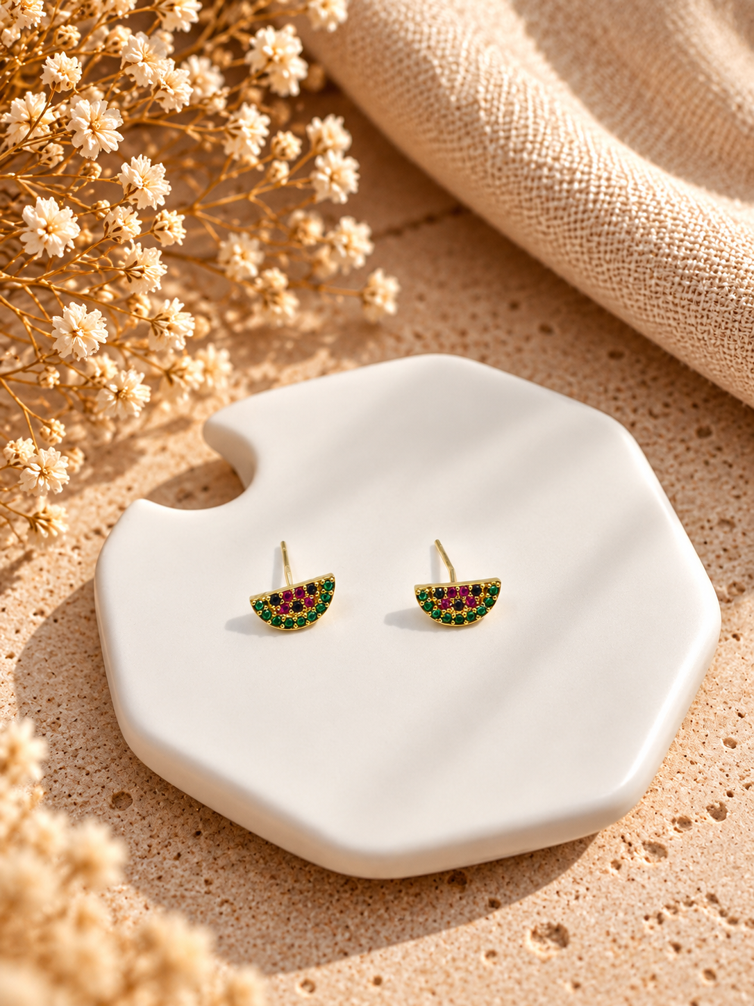 Melon Pop Stud Earrings