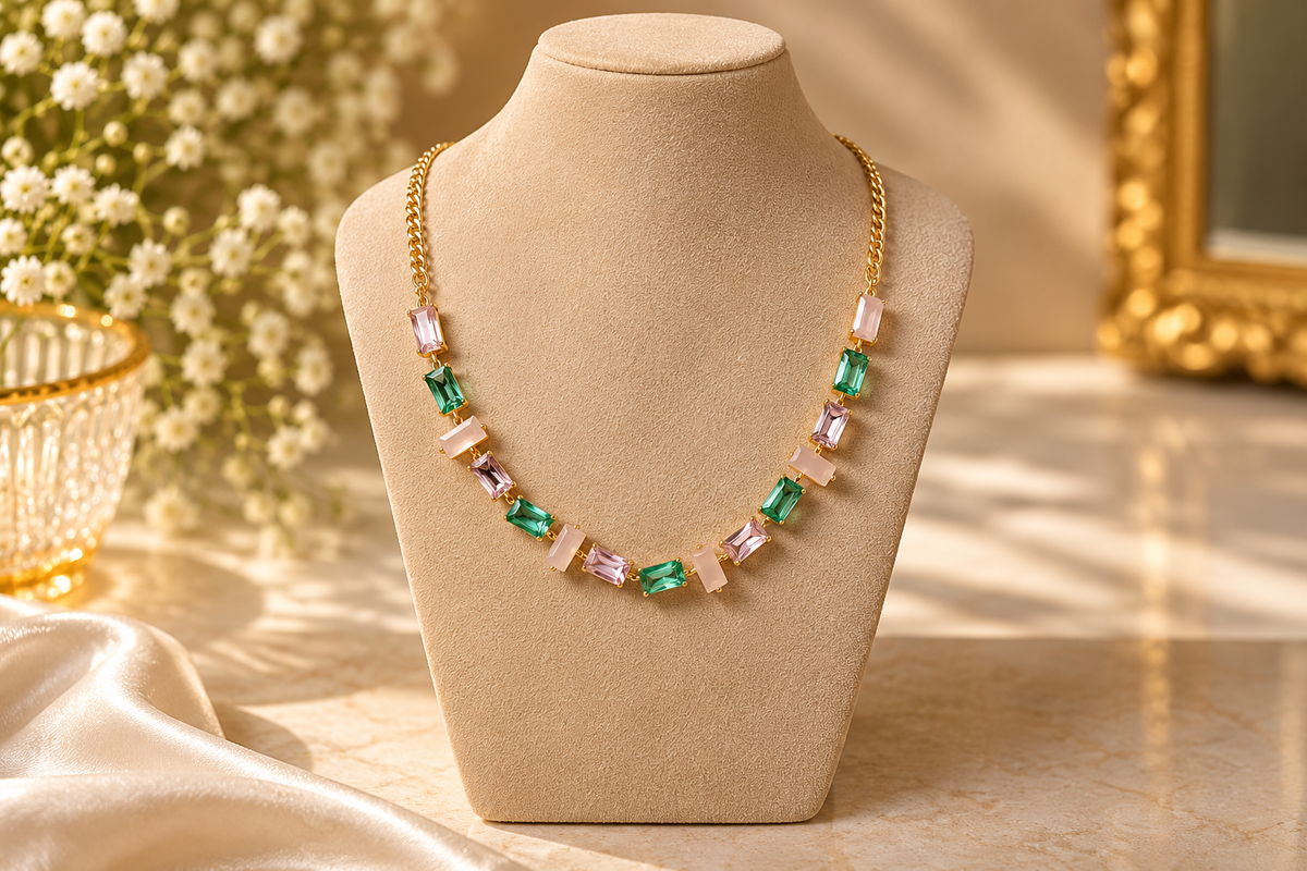 Pastel Prism Baguette Necklace