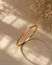 Orange Band Cuff Enamel Bracelet