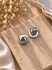 Blue Grey Spiral Earrings