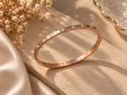 RoseGold Scattered Stone Thin S Studded Bands Bracelet