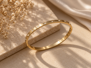 Gold Scattered Stone Thin S Studded Bands Bracelet