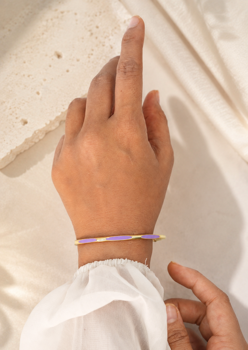 Purple Enamel Minimalist Cuff Bracelet