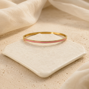 Pink Band Cuff Enamel Bracelet