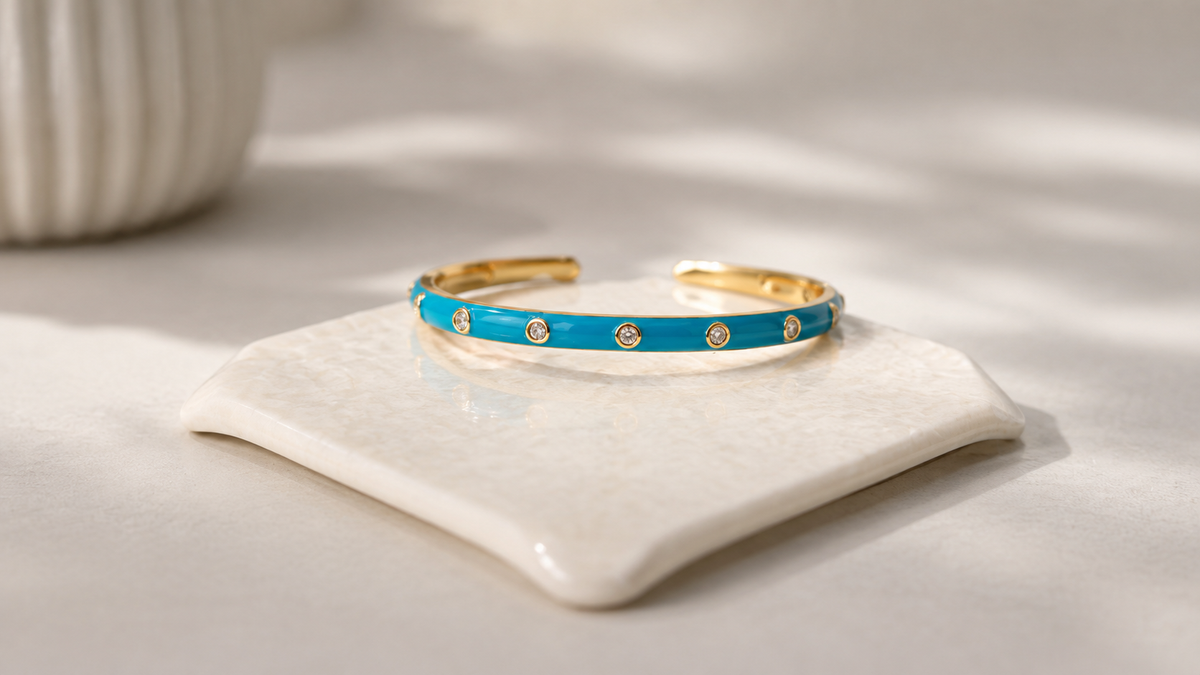 Sorbet Stone DarkBlue Cuff Bracelet