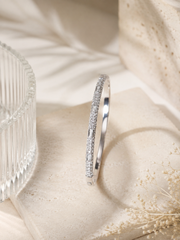 Silver Studded Embellished Bangle Bracelet