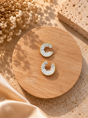 C shaped Silver earrings