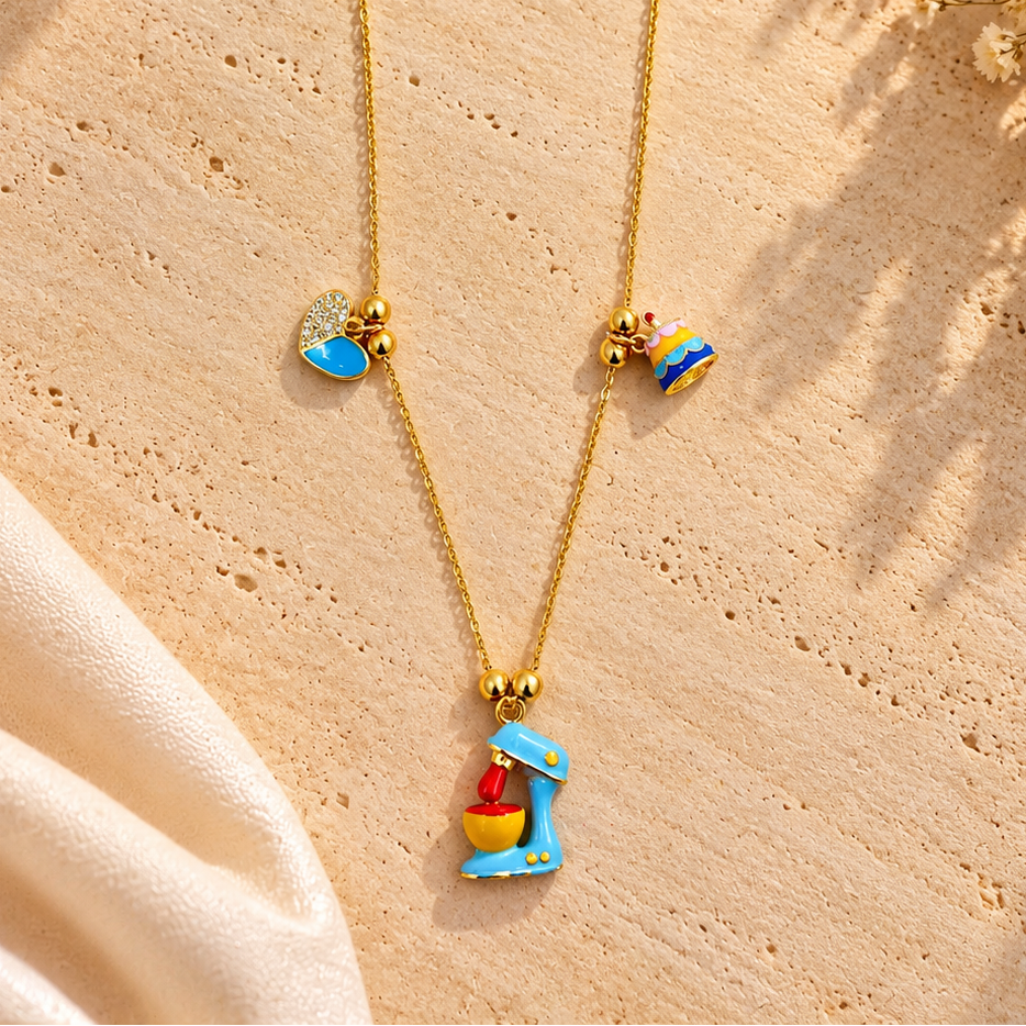 Sweet Treat Charm Gold Necklace