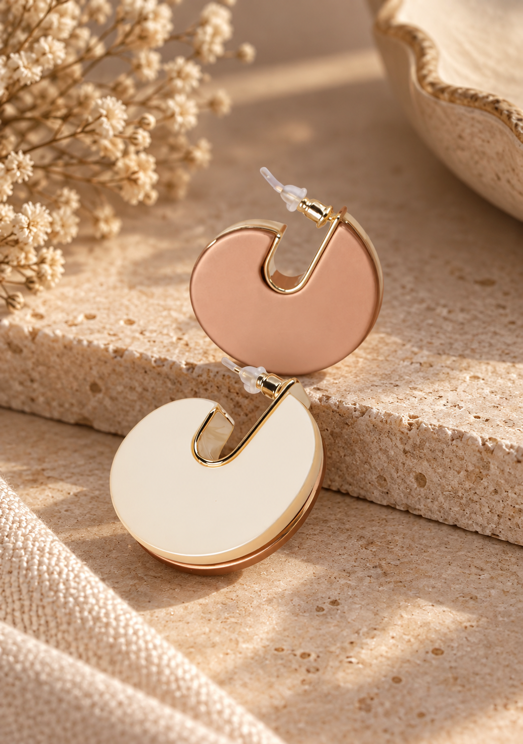 Modern Circular Statement Hoop Earrings