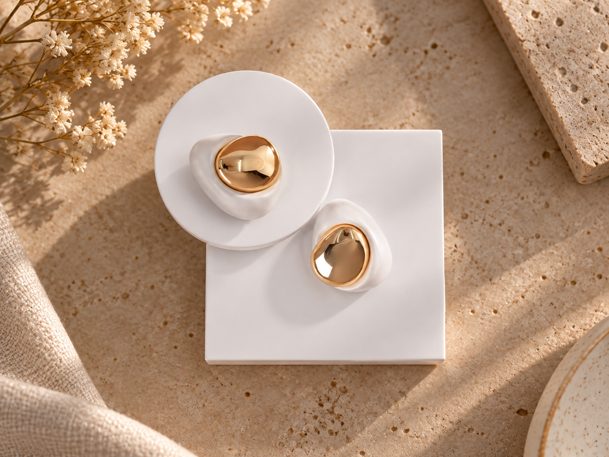 Modern Sculptural Stud Earrings for Women