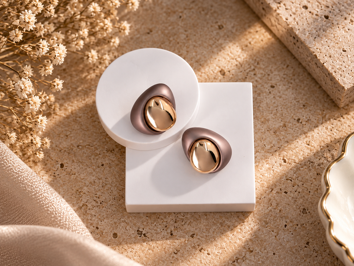 Modern Sculptural Statement Stud Earrings