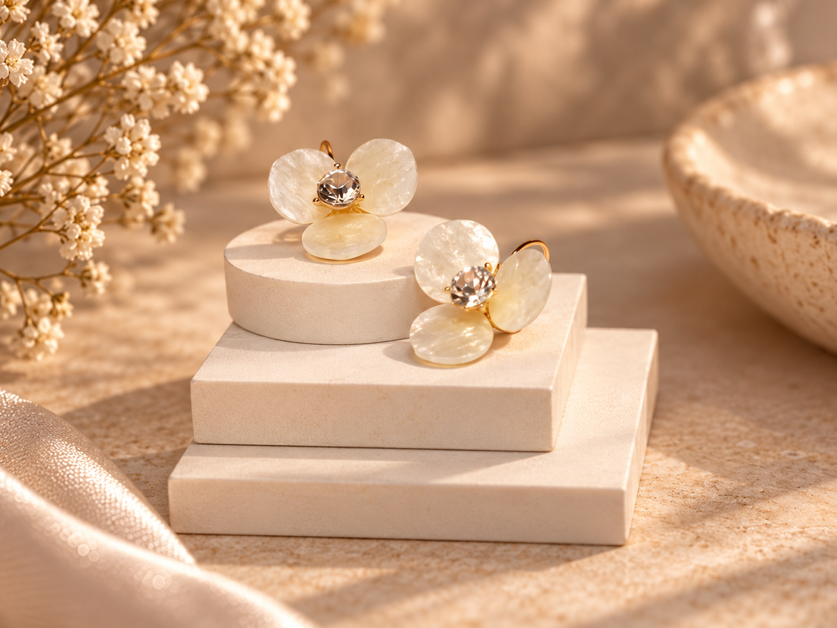 Elegant Floral Petal Stud Earrings
