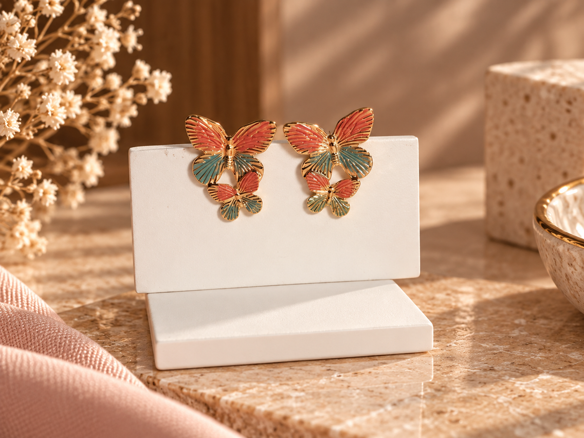 Butterfly Design Stud Earrings for Women