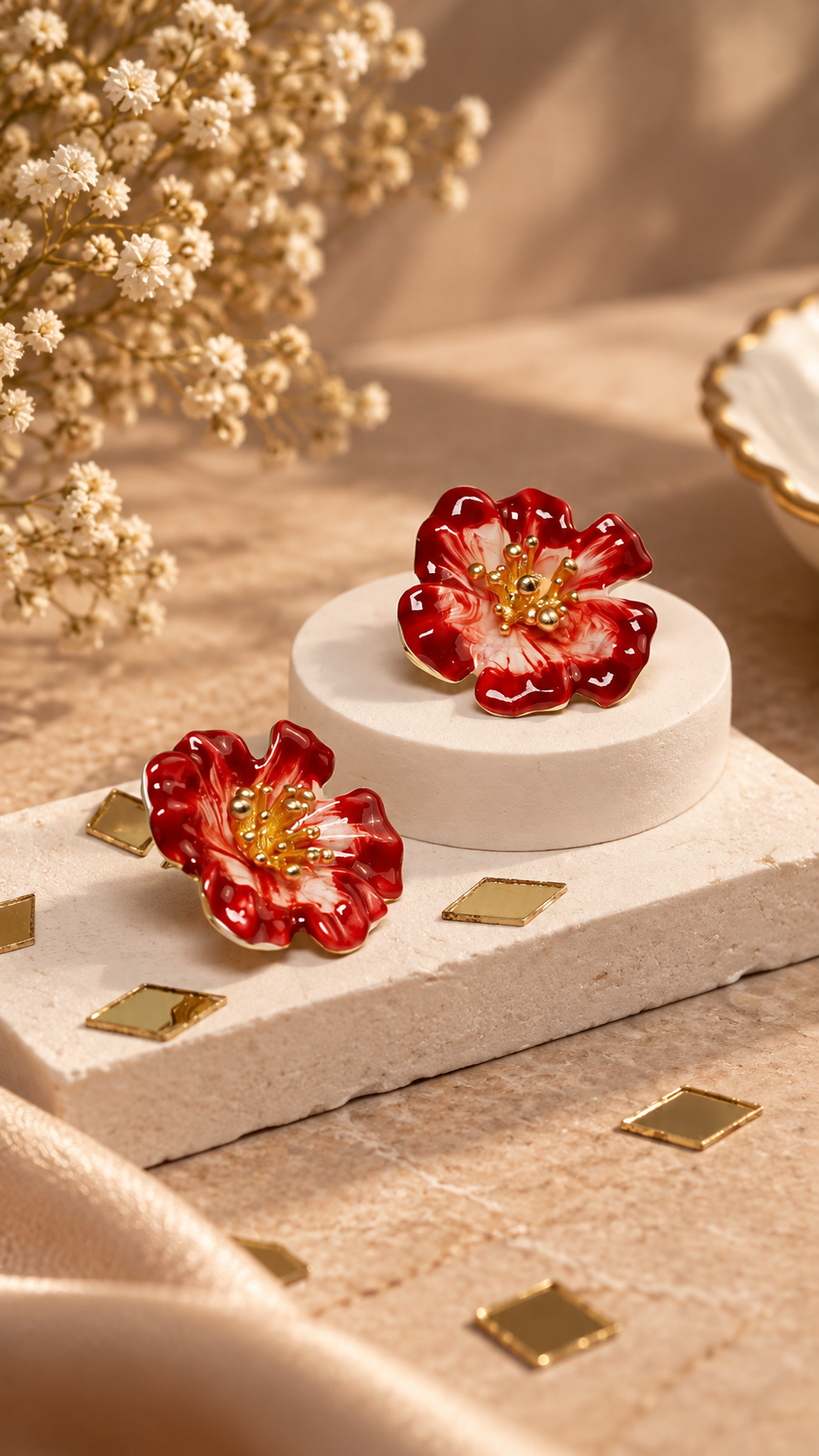 Elegant Floral Design Stud Earrings for Women