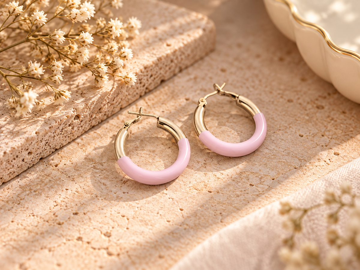 Half Pink Hoops