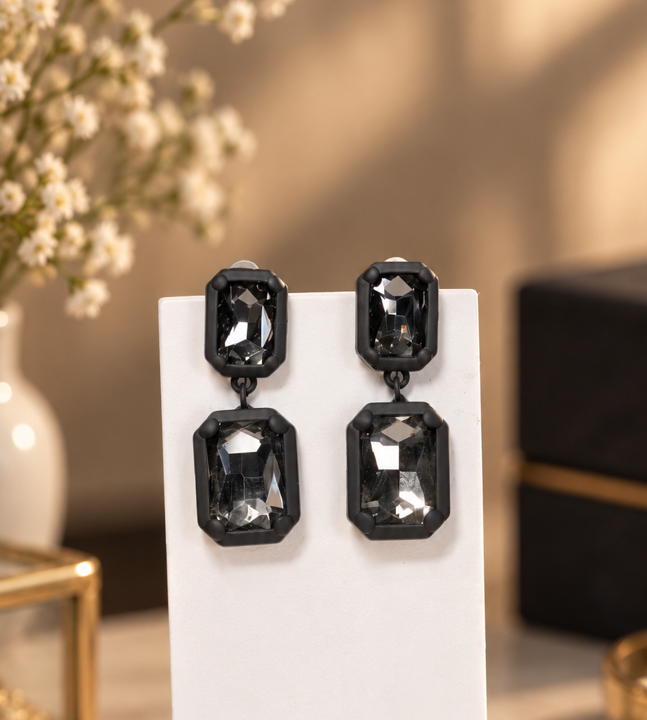 Elegant Rectangular Drop Earrings for Formal Occasions