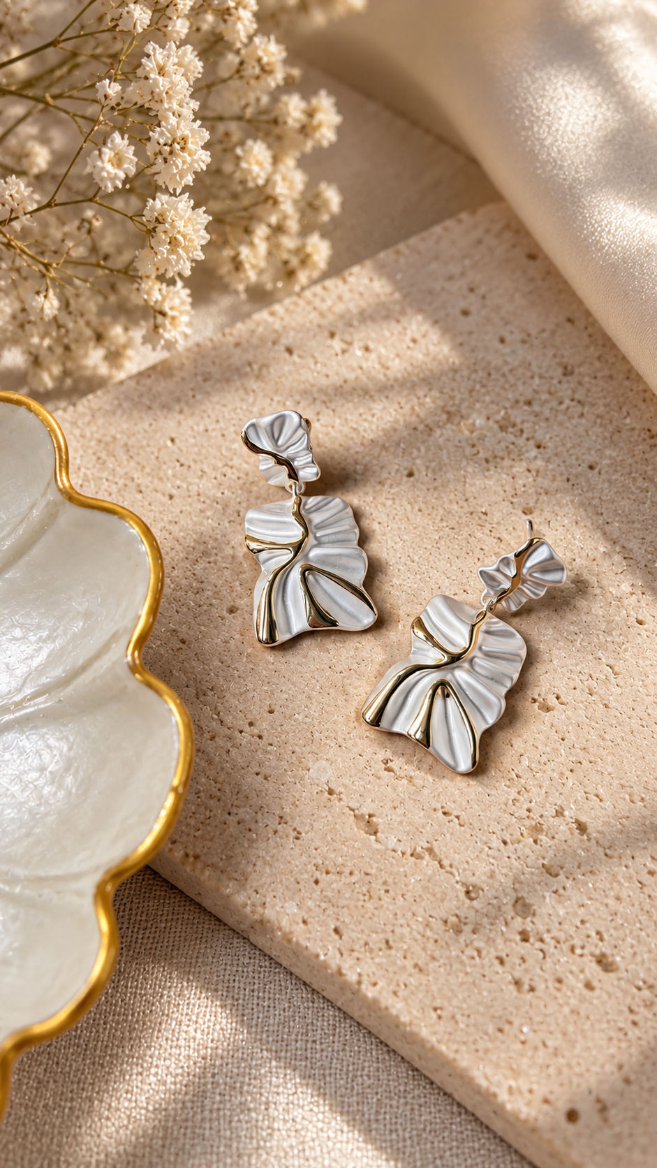 Elegant Sculptural Statement Drop Earrings