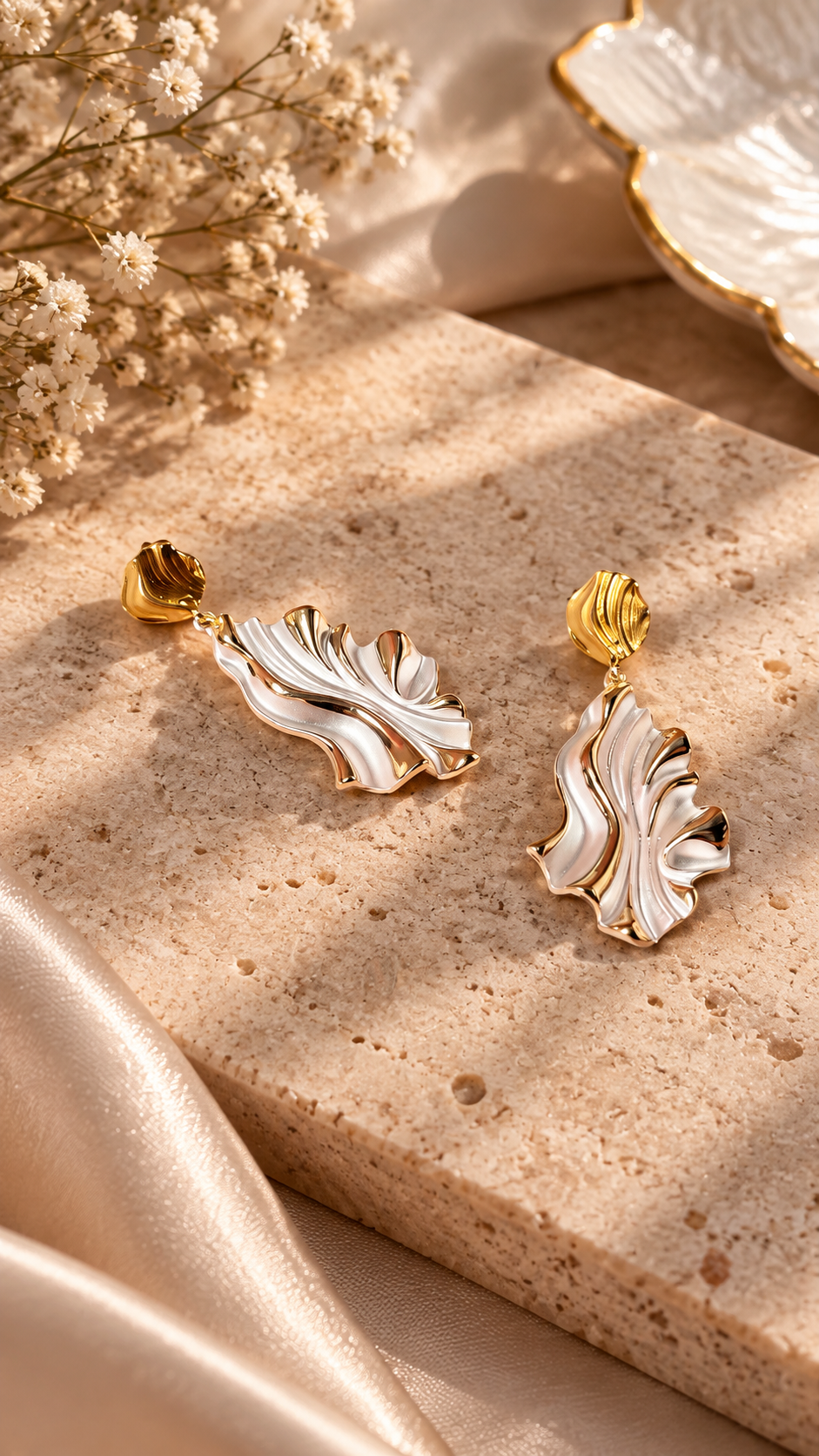 Elegant Sculptural Statement Drop Earrings