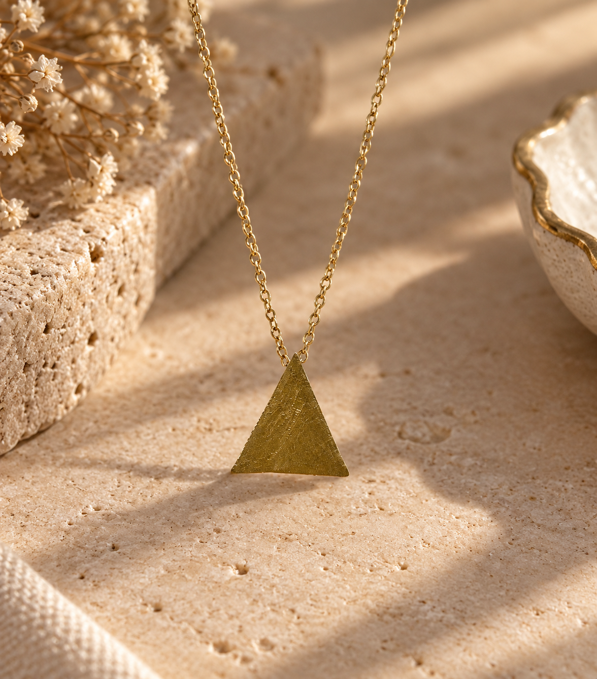 Minimalist Geometric Triangle Pendant Necklace