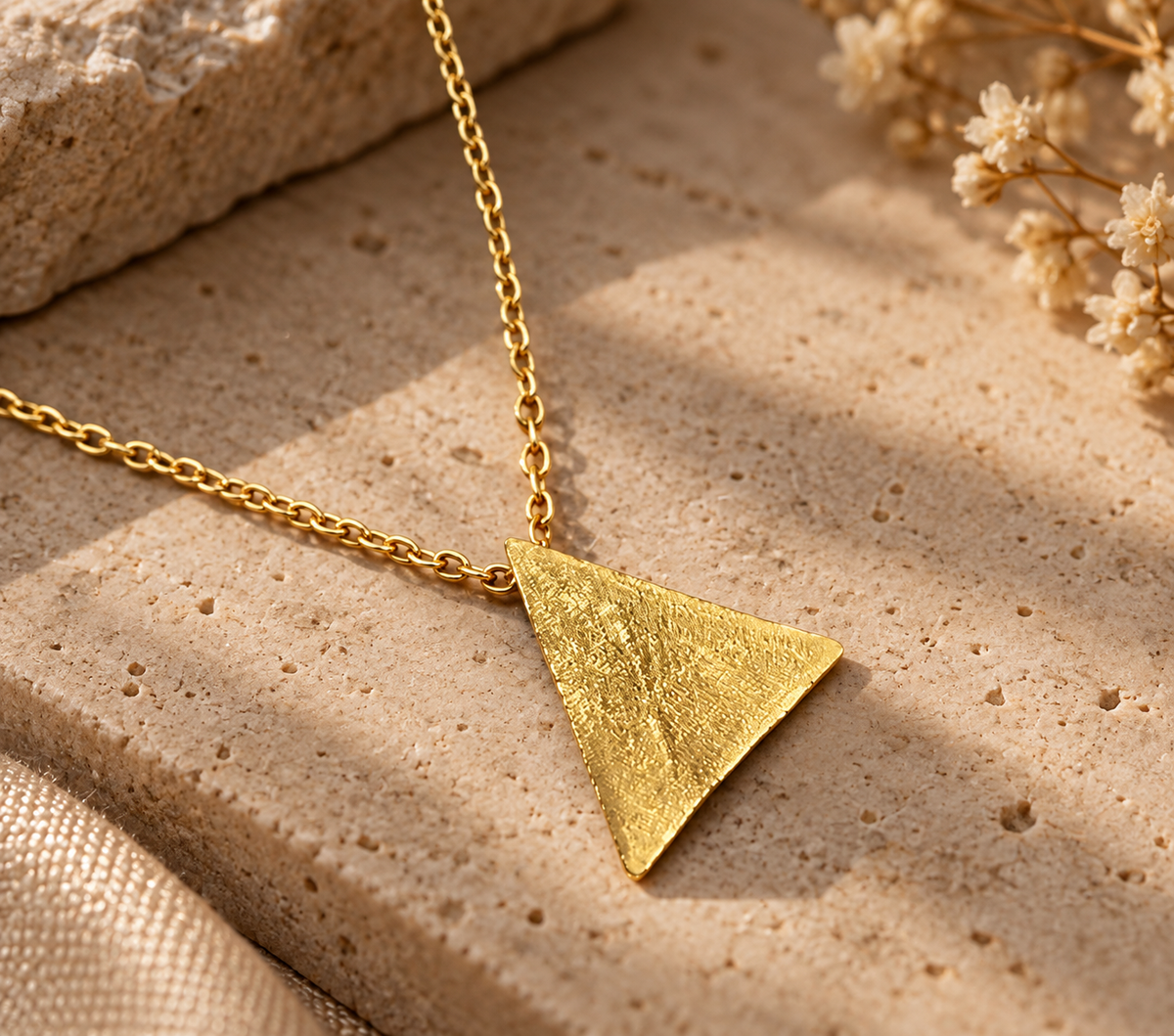 Minimalist Geometric Triangle Pendant Necklace