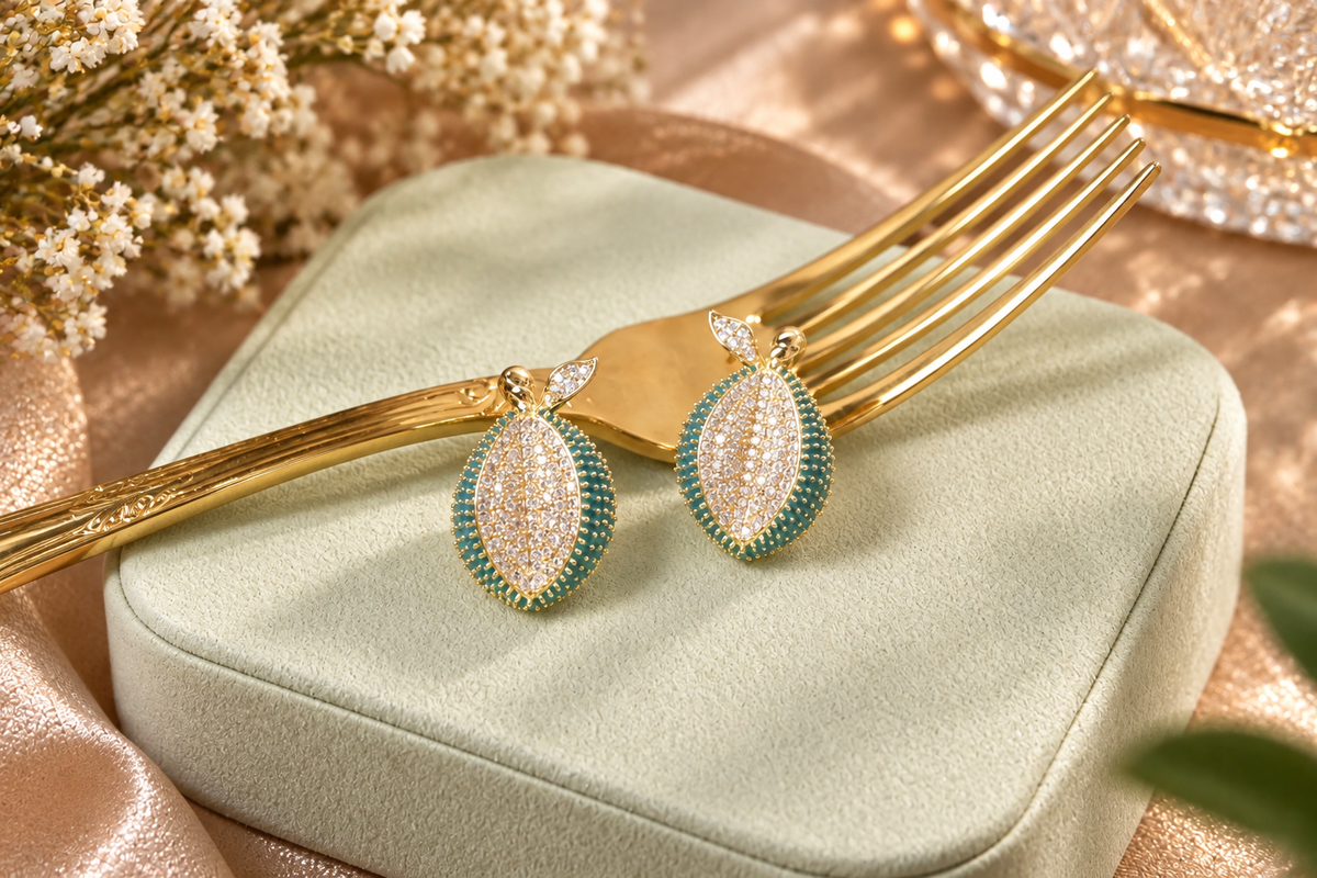 Elegant Leaf Shaped Stud Earrings for Women