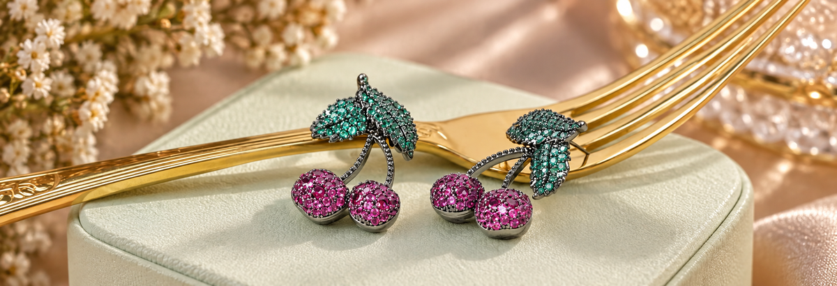 Decorative Cherry Shaped Fashion Earrings