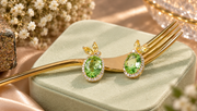 Oval Cut Stone Stud Earrings