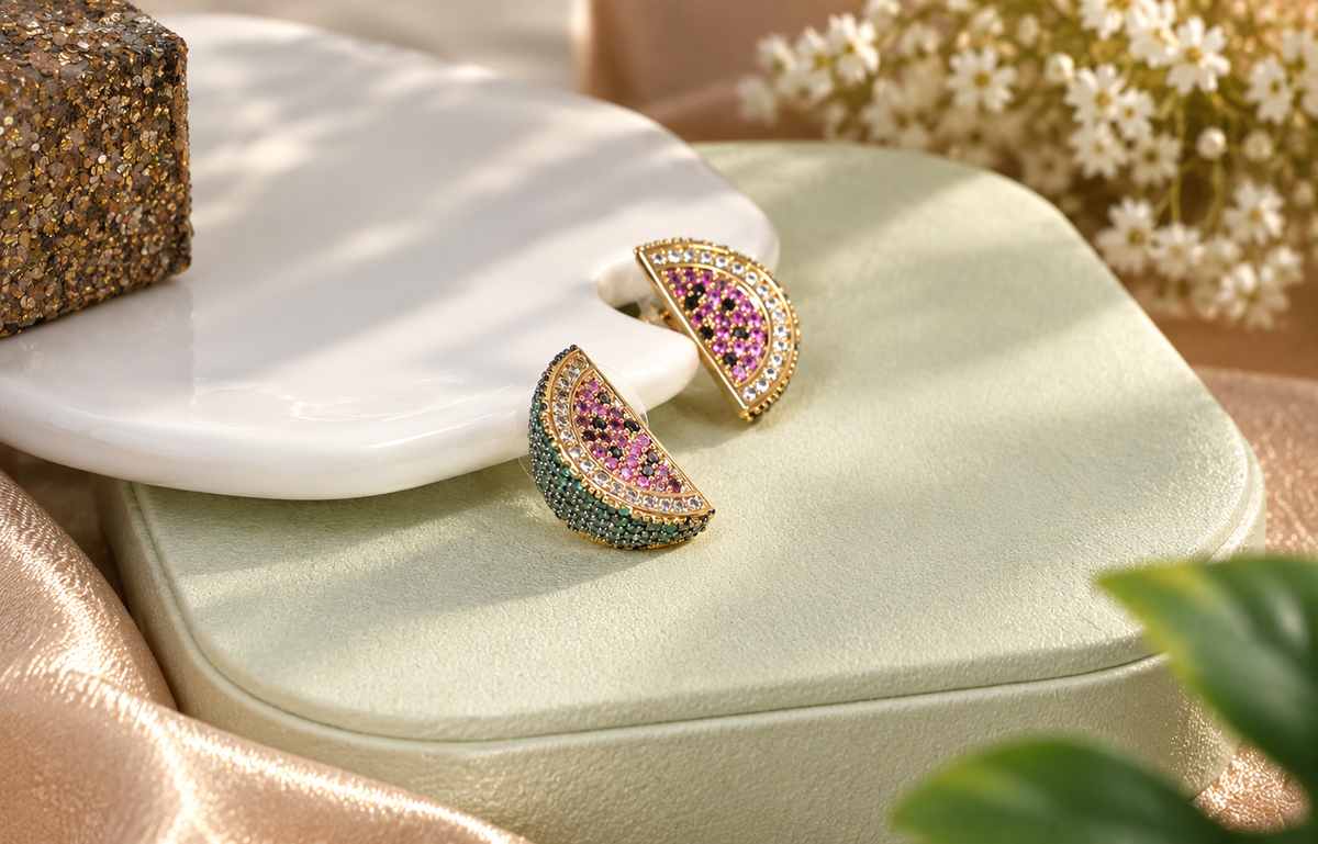 Pink Melon Spark Earrings