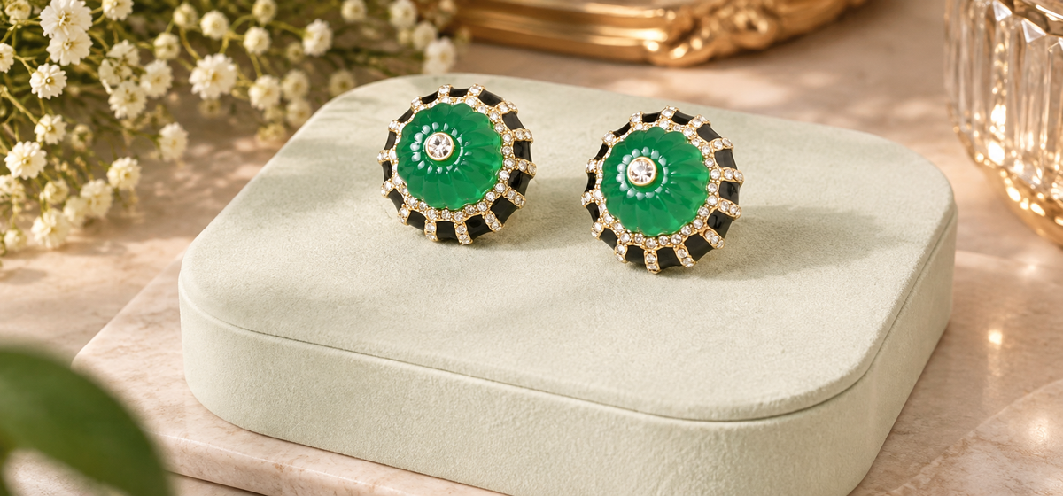 Elegant Round Stud Earrings for Women