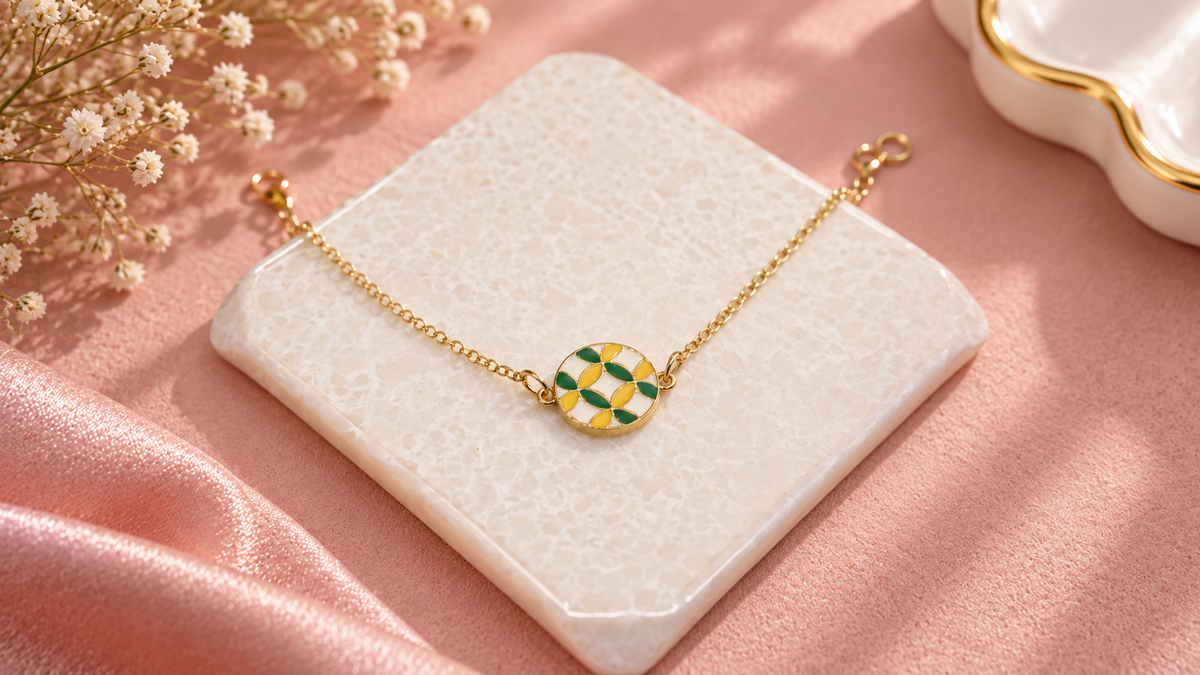 Yellow Green Floral Bracelet