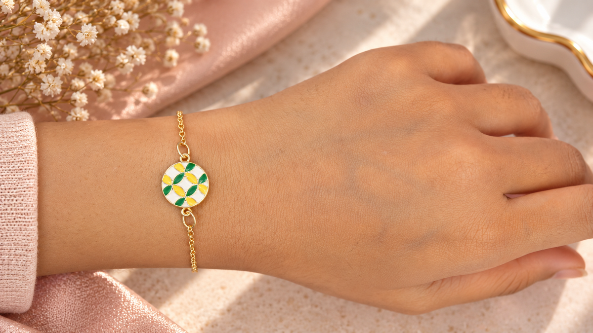 Yellow Green Floral Bracelet
