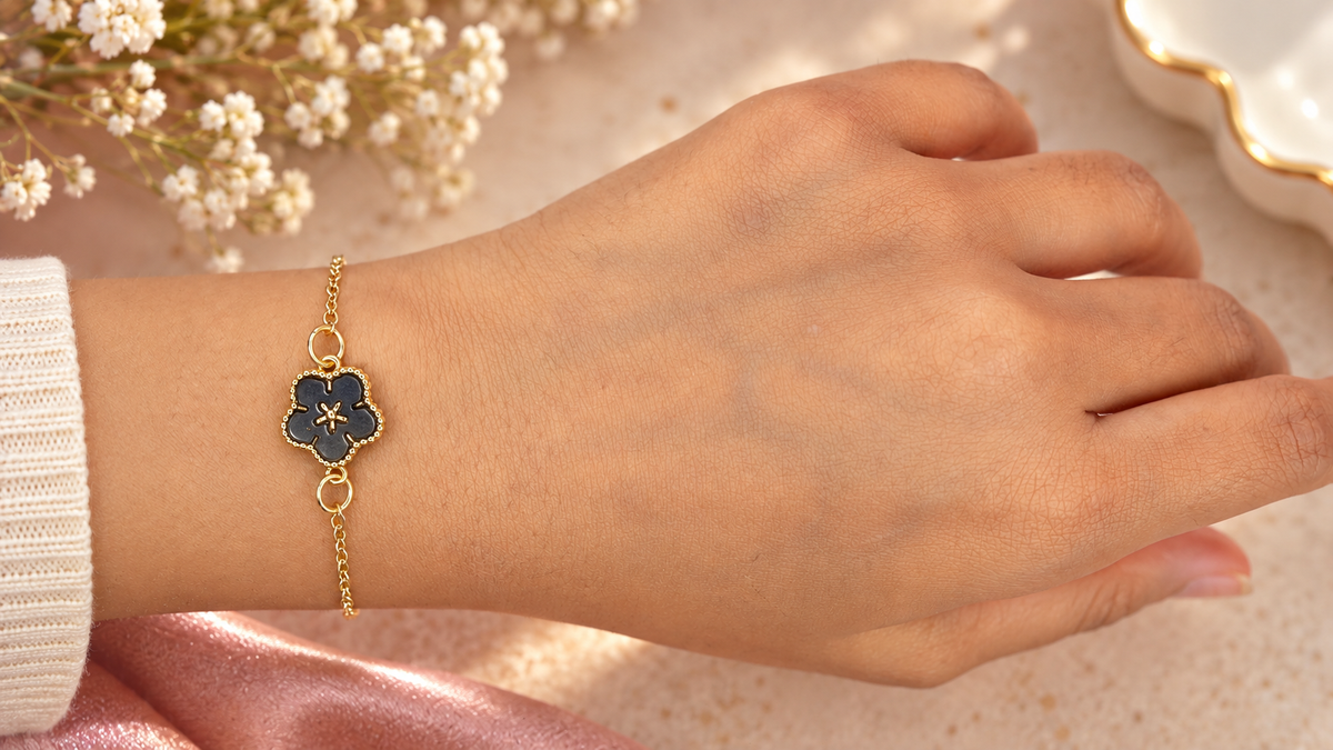 Spring Bloom Black Bracelet